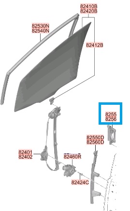 Направляющая задняя стекла двери пер.прав. Staria 82560CG000 [Hyundai & Kia]