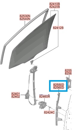 Направляющая передняя стекла двери пер.прав. Staria 825B0CG000 [Hyundai & Kia]
